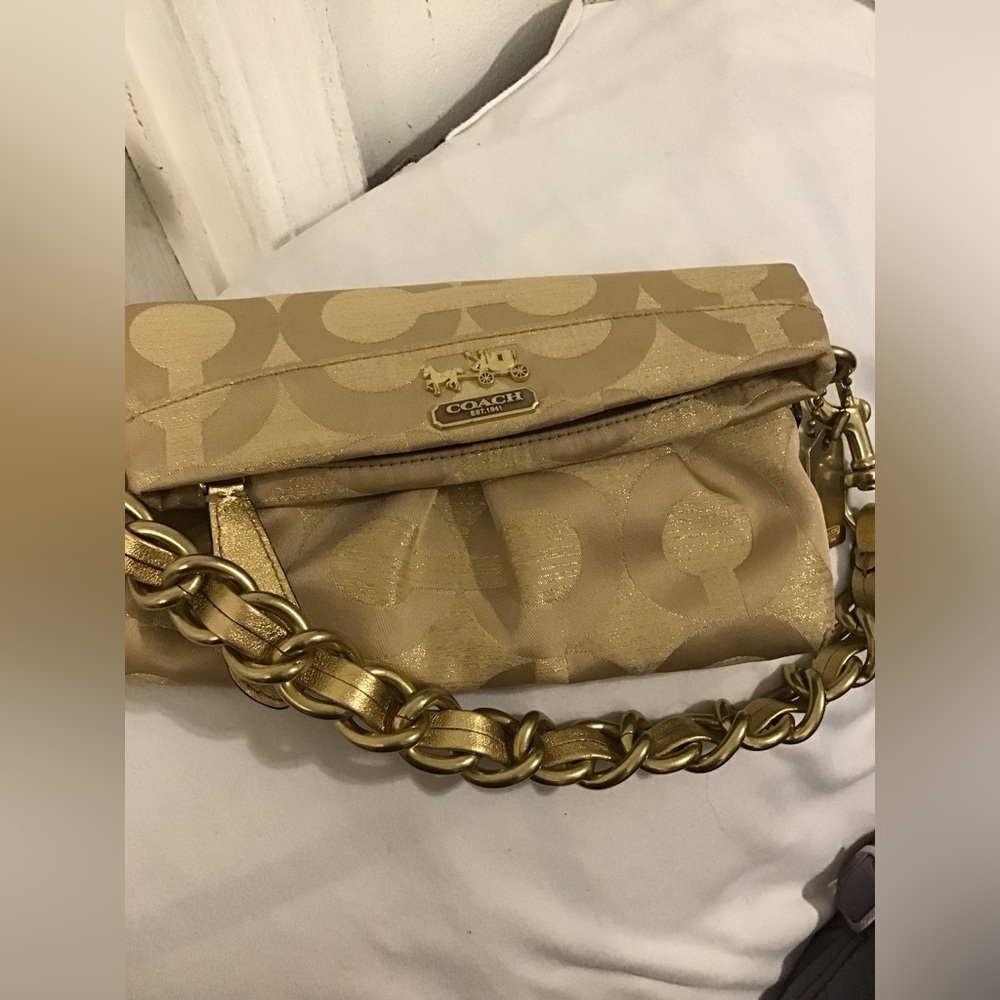 Coach Gold Chain Clutch
